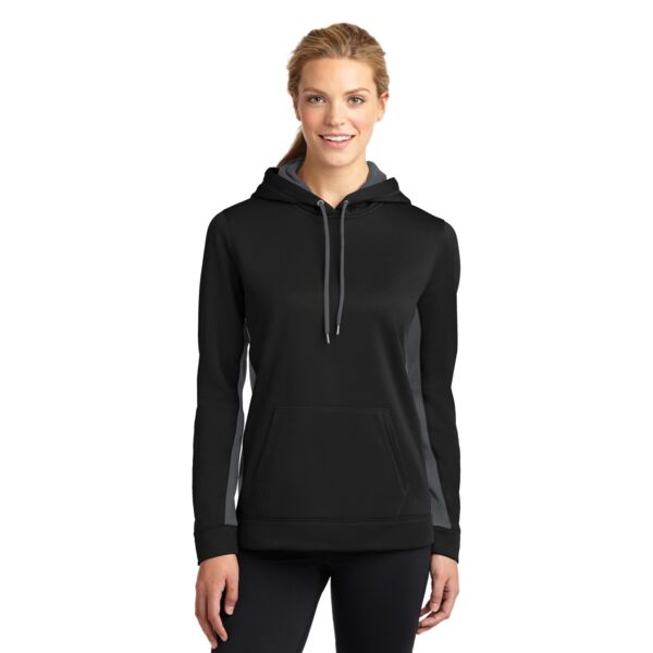 Ladies Sport Wick ® Fleece Colorblock Hooded Pullover Thumbnail